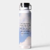 Vertrouwen in God Inspirerend Aangepaste Naam Blue Waterfles (Achterkant)