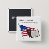 Vertrouwen in God Vierkante Button 5,1 Cm (Voorkant /achterkant)