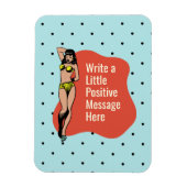 Vertrouwen in kleur: Retro Radiance Pinup Magneet (Verticaal)