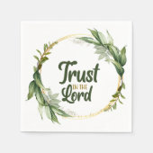 Vertrouwen in Lord Leaves Wreath Paper Napkins Servet (Voorkant)