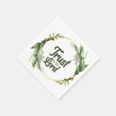 Vertrouwen in Lord Leaves Wreath Paper Napkins Servet (Hoek)