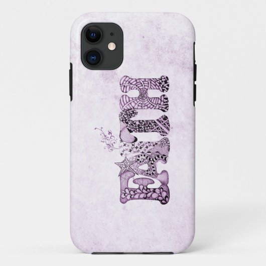 Vertrouwen in paarse getextureerde letters Case-Mate iPhone case (Achterkant)
