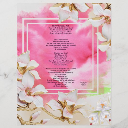 Vertrouwen in persoonlijk document van de Heer (Achterkant)