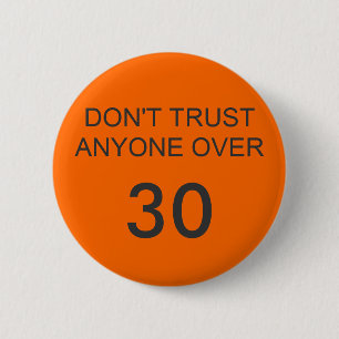 VERTROUWEN NIEMAND NIET, 30 RONDE BUTTON 5,7 CM