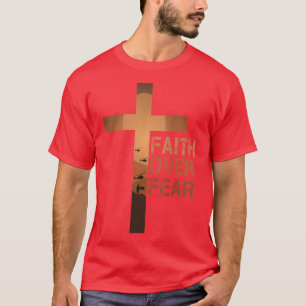 Vertrouwen over angst Amerikaanse patriottische ch T-shirt