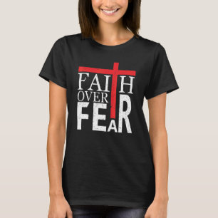 Vertrouwen over angst Amerikaanse vlag Christelijk T-shirt