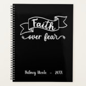 Vertrouwen over angst Elegant Script Black Geperso Planner (Voorkant)