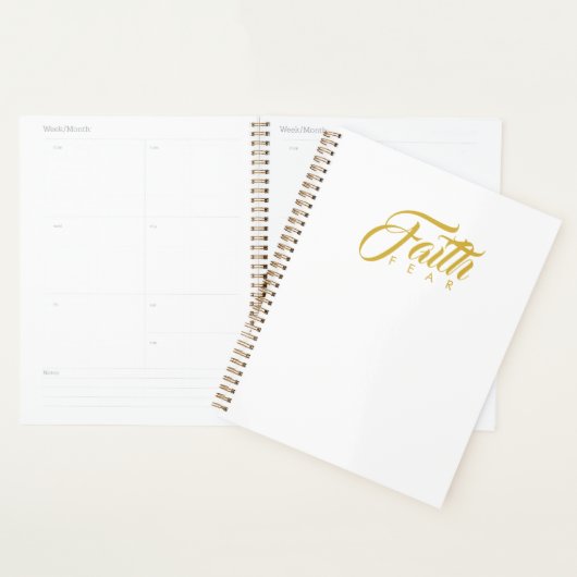 Vertrouwen over angst Goud en wit Planner (Display)