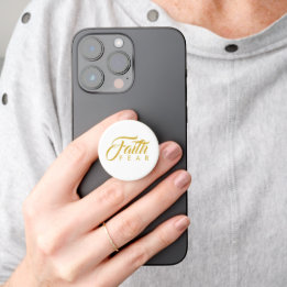 Vertrouwen over angst Goud en wit PopSocket