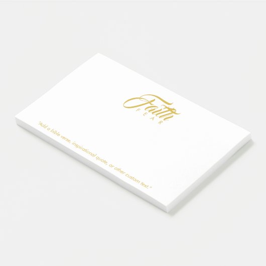 Vertrouwen over angst Goud en wit Post-it® Notes (Schuin)