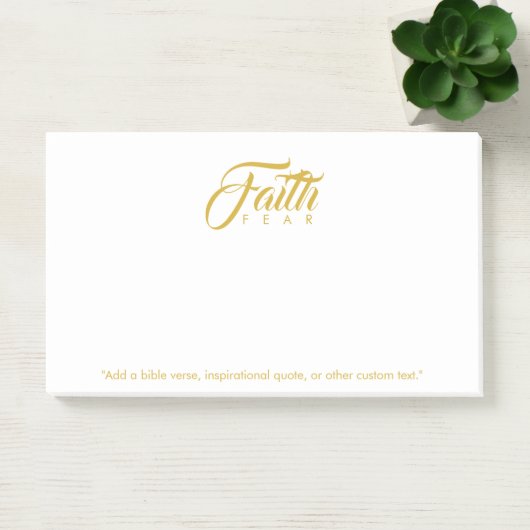 Vertrouwen over angst Goud en wit Post-it® Notes (Kantoor)