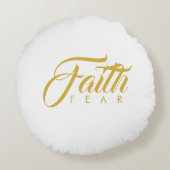 Vertrouwen over angst Goud en wit Rond Kussen (Achterkant)