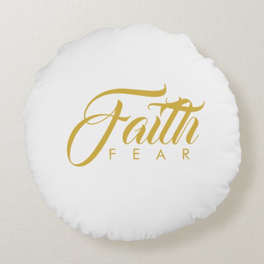 Vertrouwen over angst Goud en wit Rond Kussen (Achterkant)