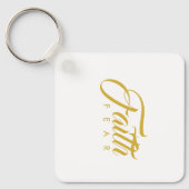 Vertrouwen over angst Goud en wit Sleutelhanger (Voorkant)