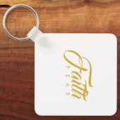 Vertrouwen over angst Goud en wit Sleutelhanger (Voorkant)