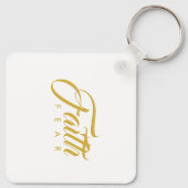 Vertrouwen over angst Goud en wit Sleutelhanger (Achterkant)