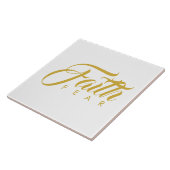 Vertrouwen over angst Goud en wit Tegeltje (Zijkant)