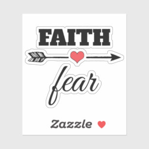 Vertrouwen over Angst Red Heart Arrow Sticker
