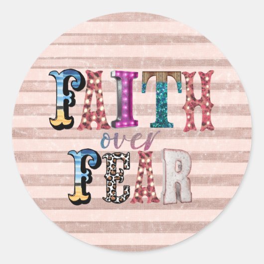 Vertrouwen over angst ronde sticker (Voorkant)