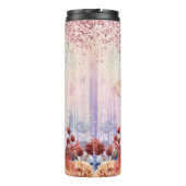 Vertrouwen over angst Roze Glitter Thermosbeker (Achterkant)