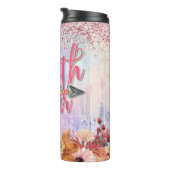 Vertrouwen over angst Roze Glitter Thermosbeker (Geroteerd rechts)