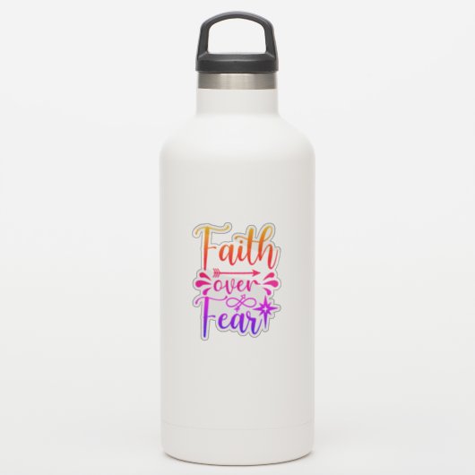 Vertrouwen over angst sticker (Waterfles)