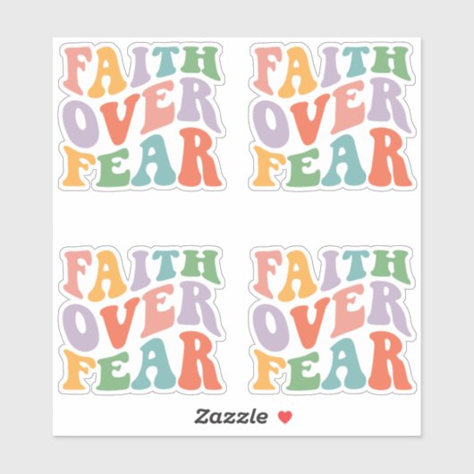 Vertrouwen over angst sticker (Vel)