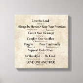 Vertrouwen (tweeslachtig versum) en gezinsregels canvas afdruk (Voorkant)