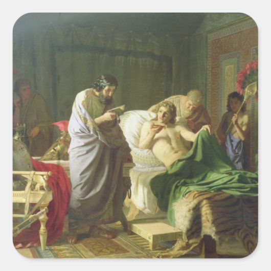 Vertrouwen van Alexander de Grote Vierkante Sticker (Voorkant)