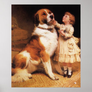 Vertrouwen van Charles Burton Barber, Saint Bernar Poster