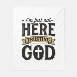 Vertrouwend op God Christelijke Citaat Vintage T-S Fleece Deken