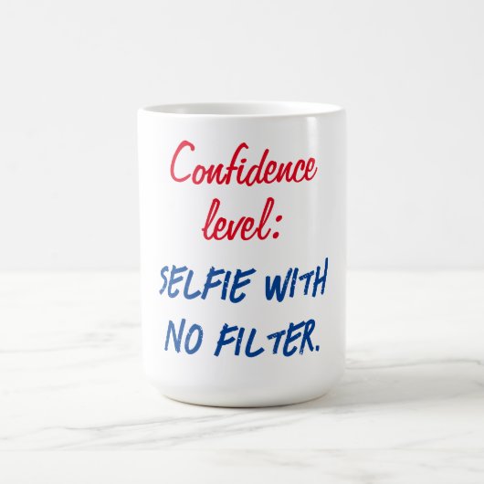 Vertrouwensniveau: Selfie zonder filter Koffiemok (Center)