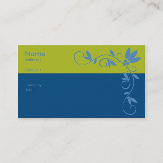 Verts avec les cartes de visite bleus (Devant)