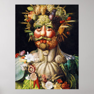 Vertumnus (Portret van Rudolf II) van Arcimboldo Poster
