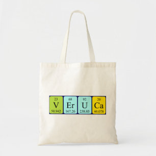 Veruca periodieke lijstnaam canvas tas