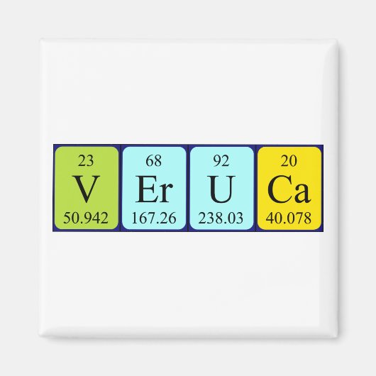 Veruca periodieke tabelnaam magneet (Voorkant)