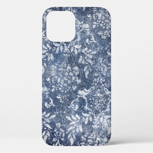 Vervaagd bloemdenim: grungy getextureerde achtergr Case-Mate iPhone case (Achterkant)