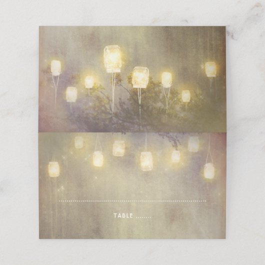 Vervaagd Mason Jar Lights Rustieke Bruiloft (Buitenkant ongevouwen)