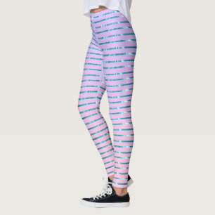 Vervaagd paarse en roze ombre blauwe strepen leggings