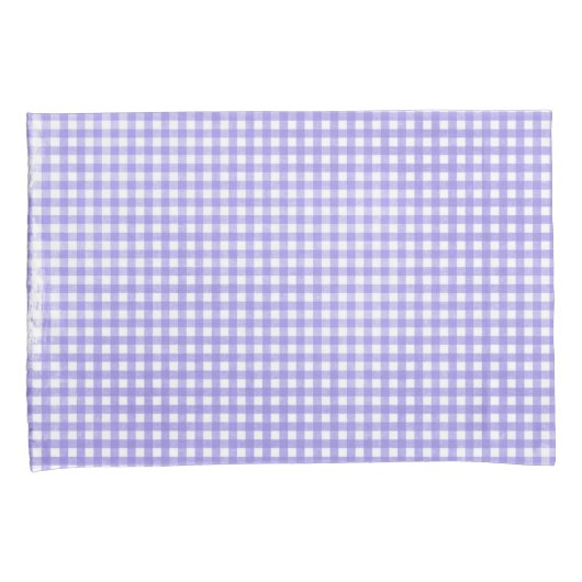 Vervaagd Paarse en witte Gingham Pattern Kussensloop (Voorkant-Rechts)