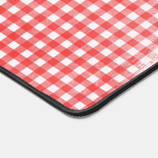 Vervaagd Rood en Wit Gingham Bureaumat (Hoek)