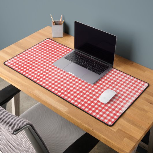 Vervaagd Rood en Wit Gingham Bureaumat (Kantoor 2)