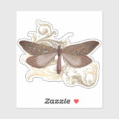 Vervaagd roze vlinder sticker (Vel)