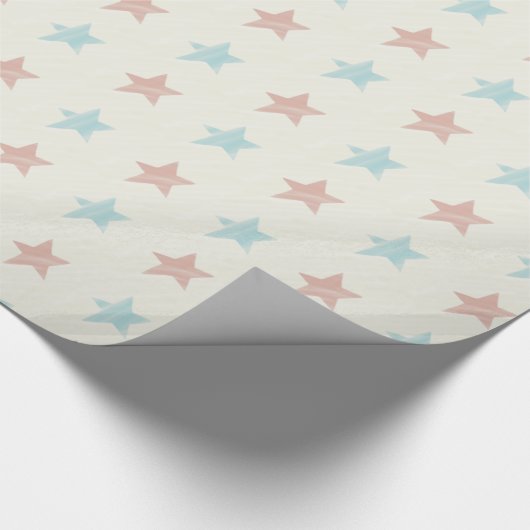 Vervaagd sterrenpatroon Rood Blauw Cadeaupapier (Hoek)