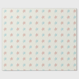 Vervaagd sterrenpatroon Rood Blauw Cadeaupapier