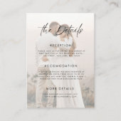 Vervaagd Transparant Licht Foto Bruiloft Details Informatiekaartje (Voorkant)