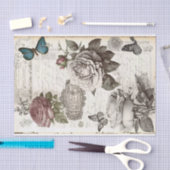 Vervaagd  Vlinders en Rozen Decoupage Tissuepapier (Craft)