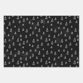 Vervaagd Zwart Wit Doodle Shape Inpakpapier Vel (Voorkant 2)