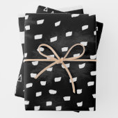 Vervaagd Zwart Wit Doodle Shape Inpakpapier Vel (In situ)