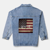 Vervaagde Amerikaanse vlag Patriottisch Denim Jacket (Achterkant)